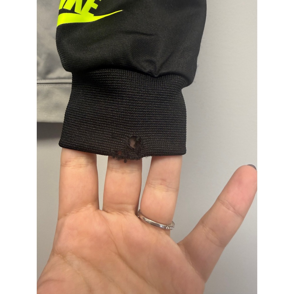 Nike Boys 4T Full Zip Track Jacket Black Grey Neon Lime Athletic Coat READ - Picture 4 of 4
